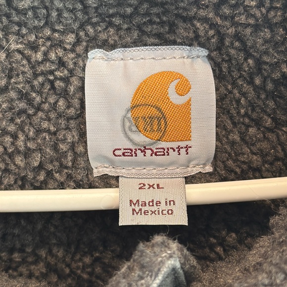 Carhartt Men's Washed Duck Sherpa-Lined Mock-Neck Vest size 2XL - Picture 2 of 11